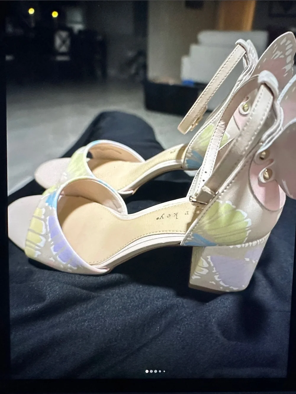 Copper Key Pastel Floral Block Heel Sandals in Pink, Yellow, Lavender
